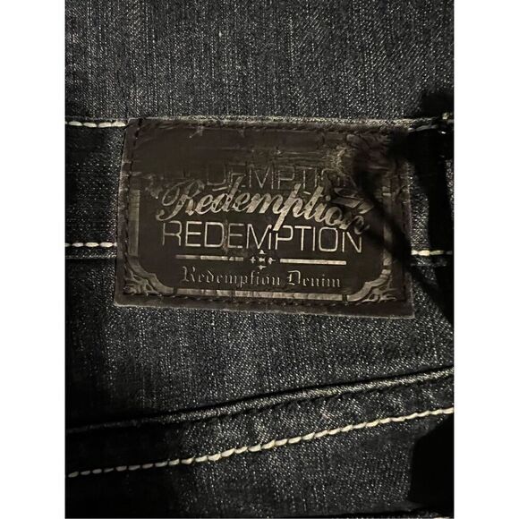 Redemption Denim Men’s Size 36x30 Jeans Blue Dark Wash Embroidered Straight NWT - Picture 11 of 13